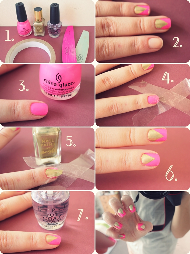 jessica rachel: Pink and Gold - Nail Tutorial