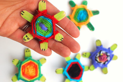 Woven Craft Popsicle Stick Turtles