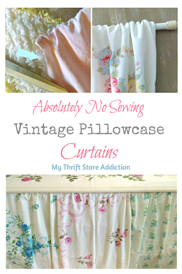 no sew vintage pillowcase curtains