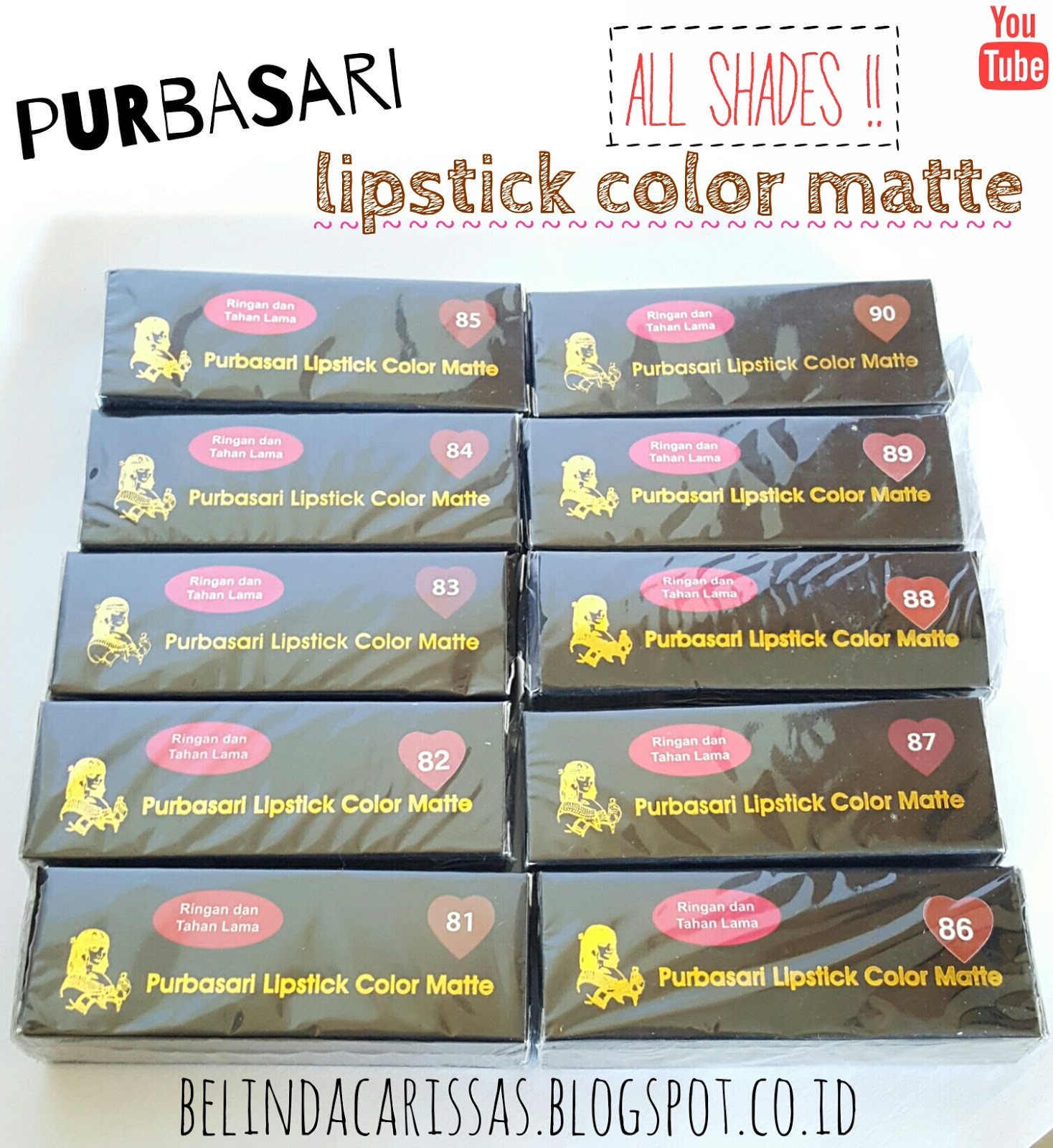 MINI REVIEW + SWATCH on Lips PURBASARI Lipstick Color Matte ALL SHADES