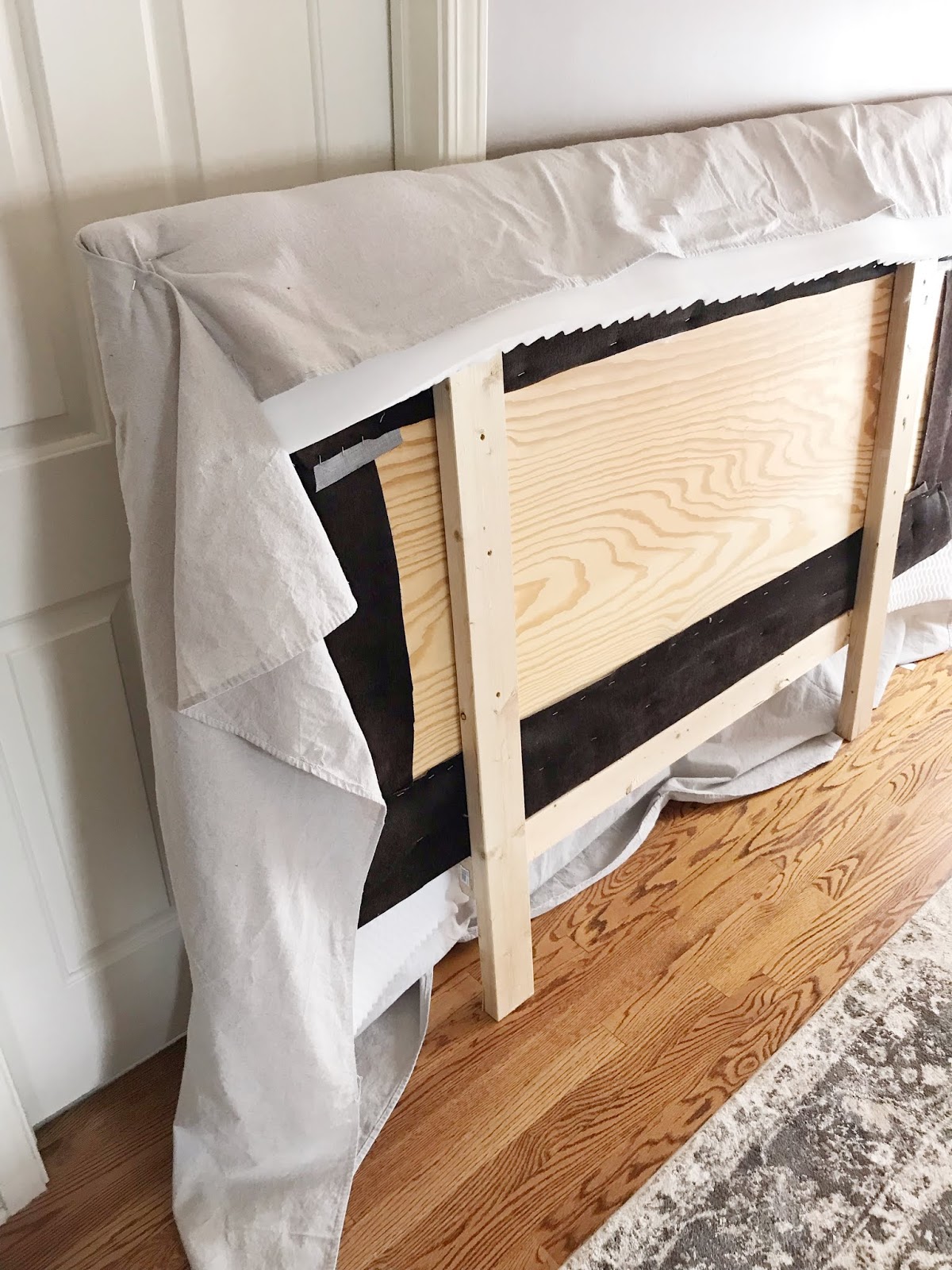 DIY Drop Cloth Tufted Headboard R&R at home