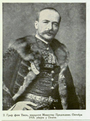 Graf v. Tisza, Hungarian Prime Minister, murdered in Buda-Pesth 1918