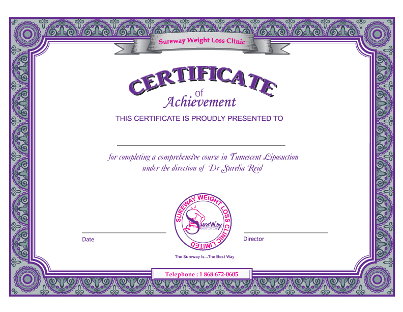 Kerwin Kissoon Teemul: SureWay Weight Loss Clinic Certificate of Kerwin Kissoon Teemul: SureWay Weight Loss Clinic Certificate of