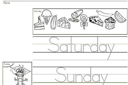 Dias De La Semana En Ingles Para Niños De Preescolar