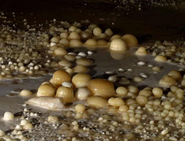 Cave pearls in the Pearlsian Gulf, Lechguilla Cave.