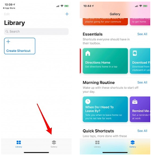 Cara membuat Shortcut Driving Directions  di aplikiasi Shortcut baru  iOS 12