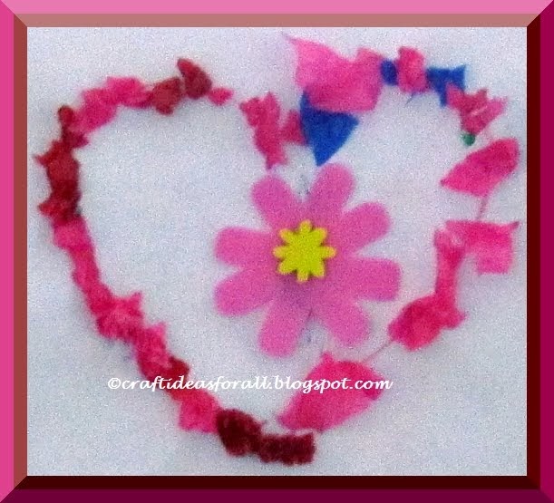 Craft Ideas for all: Tissue paper Valentine's day greeting card