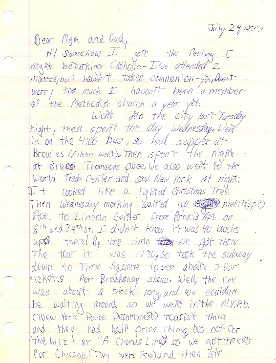 Uibles: A Family Blog: 1977 MV's Letter - July 24