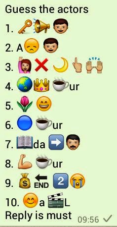 Guess the Actors Whatsapp emoticons puzzle