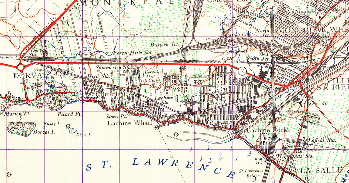 Lachine Peas Lachine Topographic Map 1952