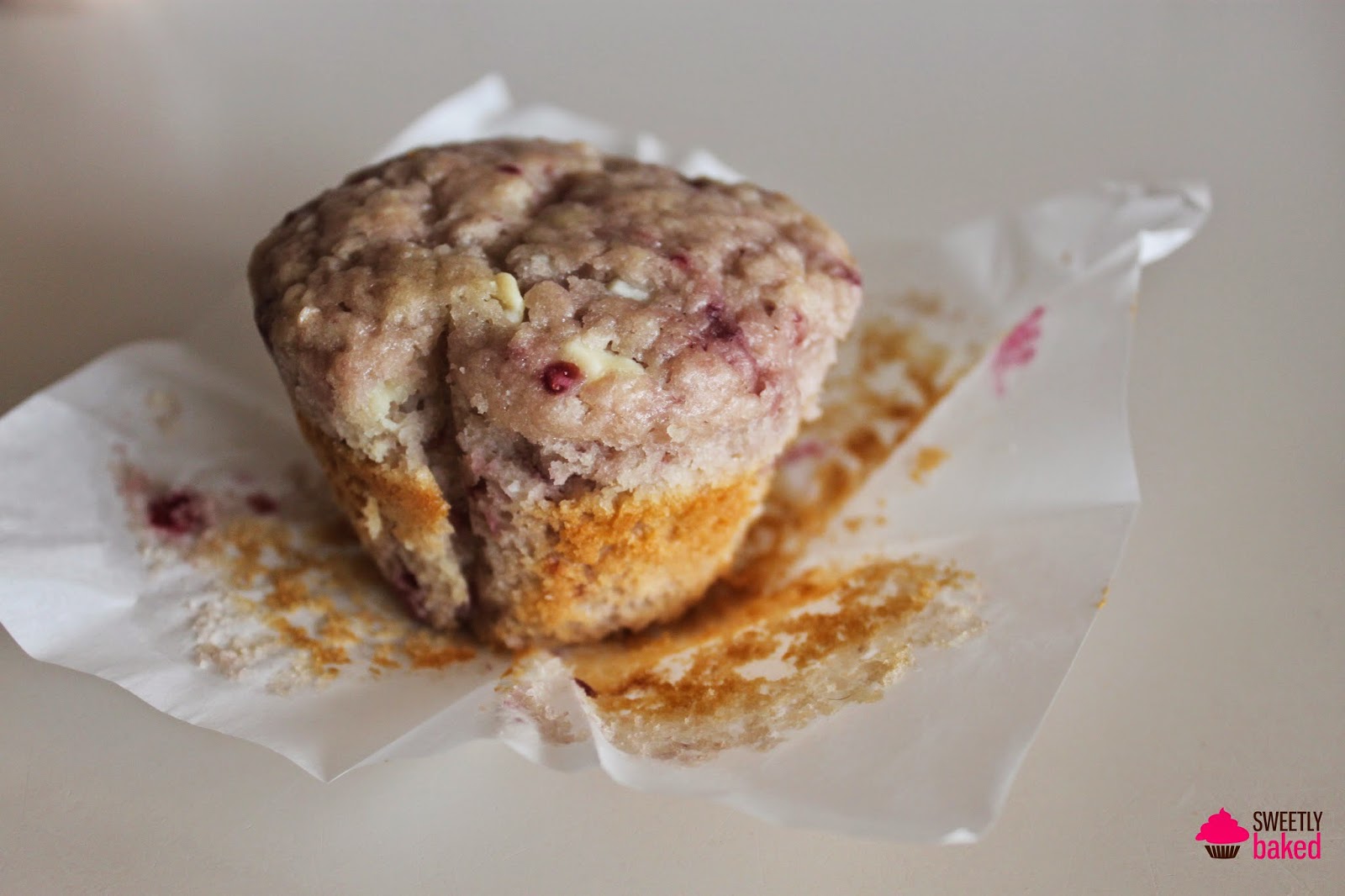 Raspberry & White Chocolate Muffins Sweetly Baked Perth