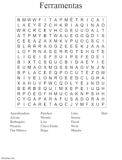 sopa de letras ferramentas