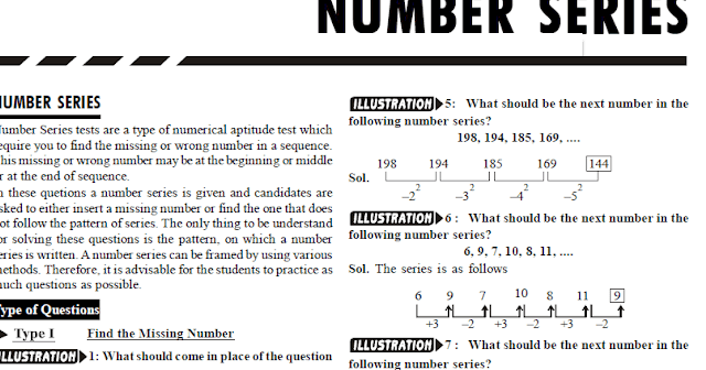 Number Series Tricks Disha Publications PDF Download