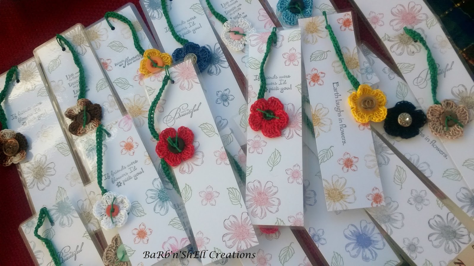 BaRb'n'ShEll Creations Crochet Flower Bookmarks and Lanyards...