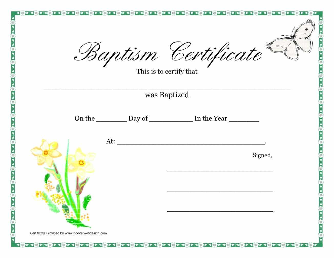 Sample Baptism Certificate Templates Sample Certificate