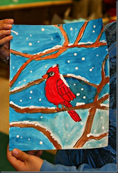 winter cardinal christmas projects elementary painting project cardinals paint lesson grade drawing class paintings plans tree must smart bird crafts