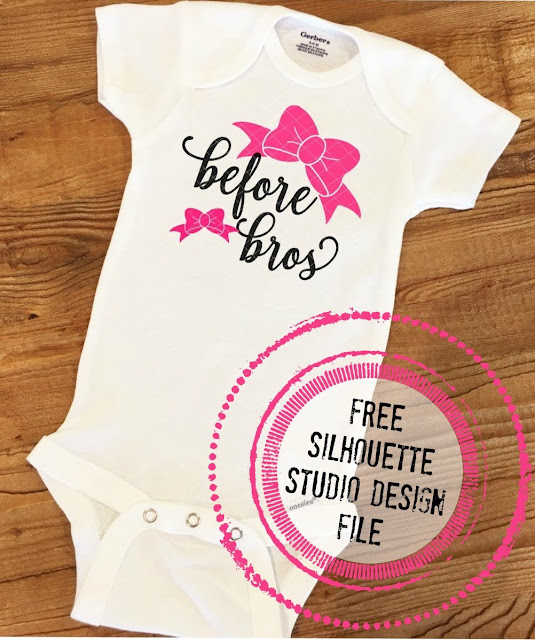 bows before bros, little sister, silhouette studio free, free silhouette svgs, free silhouette designs