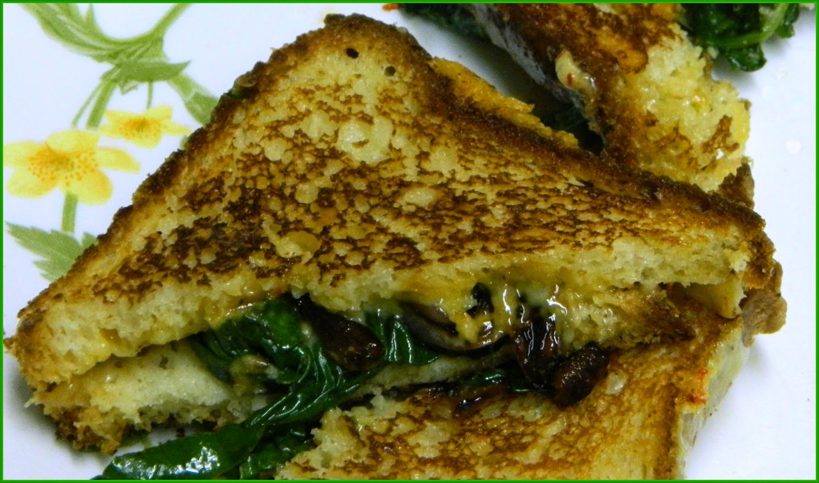 Spinach and Caramelized Onions Grilled Cheese