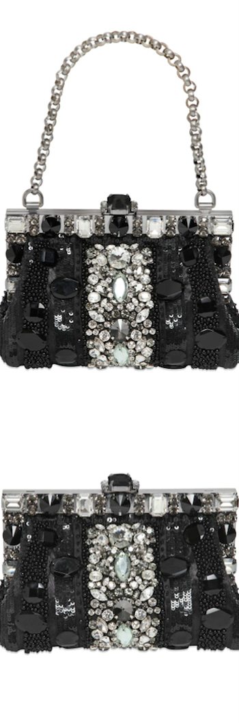 DOLCE & GABBANA SMALL VANDA EMBELLISHED SWAROVSKI CLUTCH