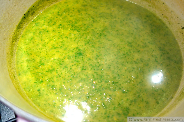 simple green soup after blending