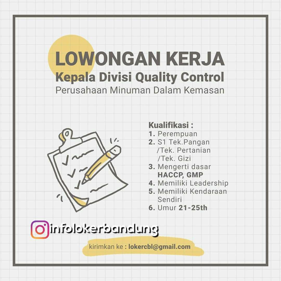 Lowongan Kerja Kadiv. Quality Control Januari 2018 - Info ...