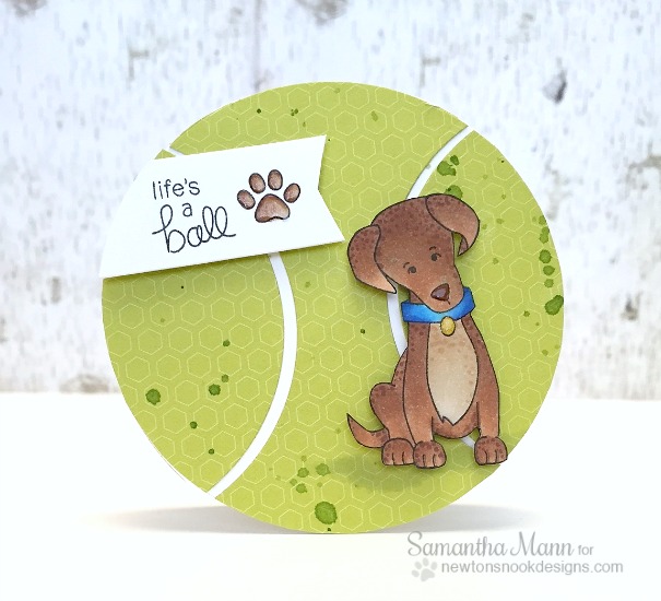 Labrador Dog Tennis Ball Birthday Card by Samantha Mann | Fetching Friendship Stamp set by Newton's Nook Designs