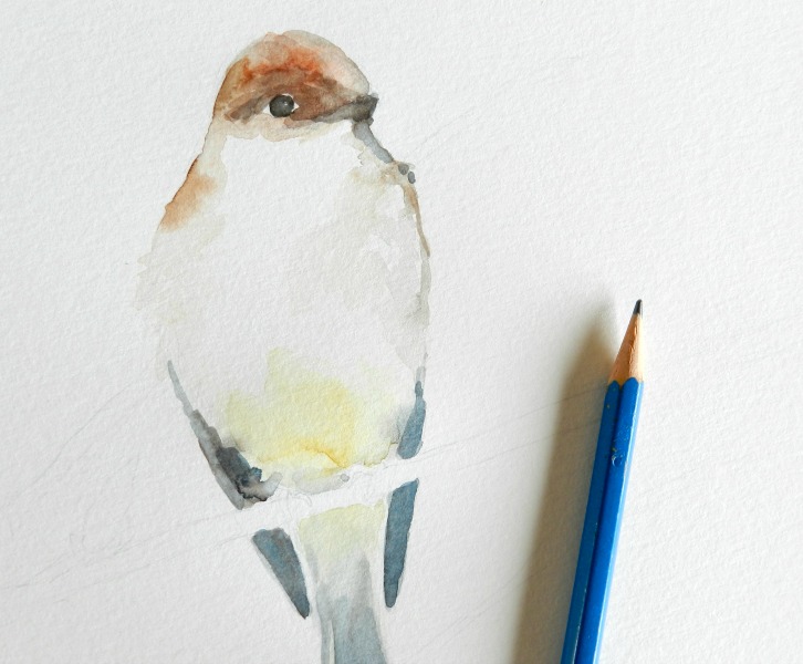 Original Watercolor Bird Painting: Elise Engh @Grow Creative