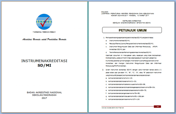 Instrumen Dan Perangkat Akreditasi Sd Mi 2017 Format