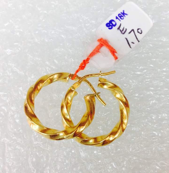 Cebu Gold Jewelry: Saudi Gold Hoop Earrings 1.70