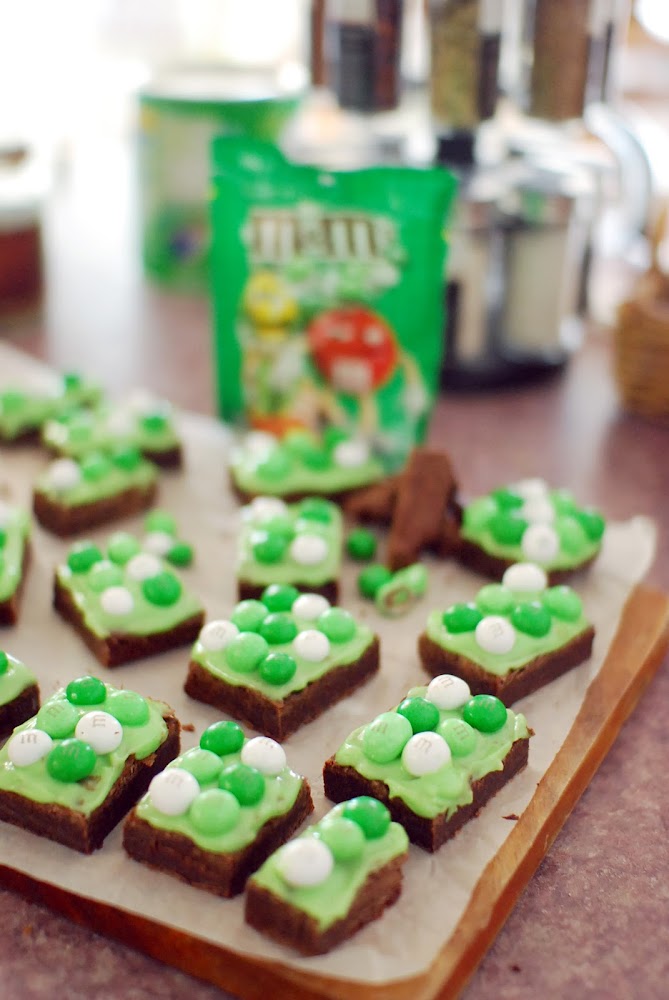 Crispy Mint M&M's Brownies with Cream Cheese Icing Recipe Food Blog