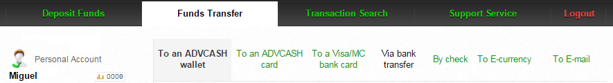 Métodos de retiro en Advcash Métodos de retiro en Advcash