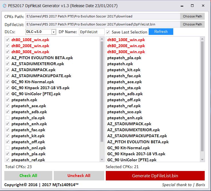 Dpfilelist