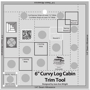 6 Inch Curvy Log Cabin Trim Tool - Creative Grids | Red Pepper Quilts