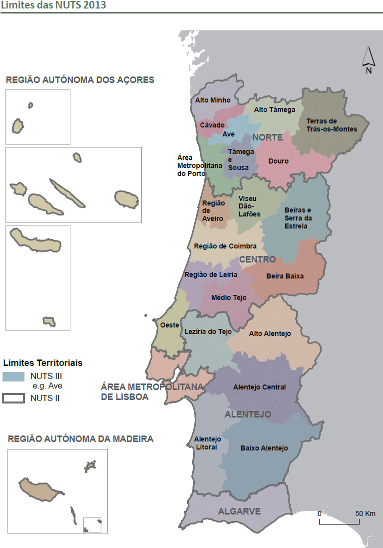 Imprimir Mapa Interactivo: Distritos de Portugal (geografía)
