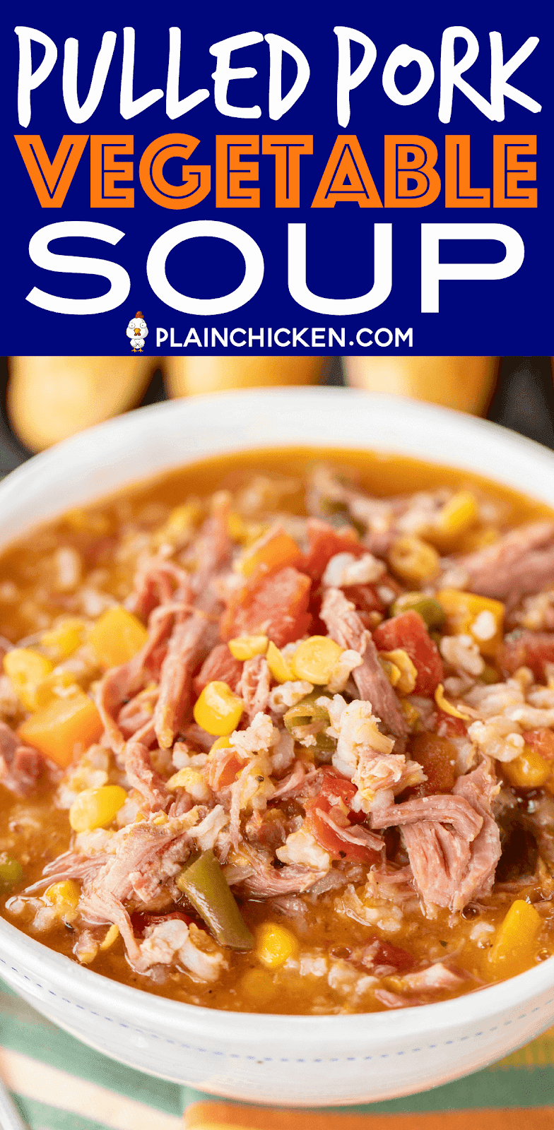 Pulled Pork Vegetable Soup Plain Chicken®