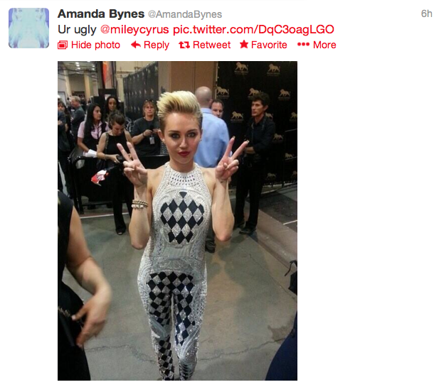 Chatter Busy: Amanda Bynes Calls Miley Cyrus 
