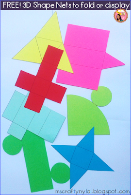 Nyla's Crafty Teaching: Free 3D Shape Nets!