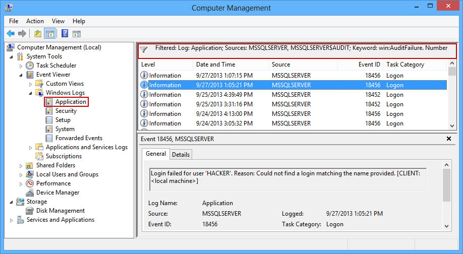 CyberTactics Windows Event Logs