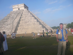 The Author (Freestyle World Traveler) Larry Cenotto at The Pyramid of Kukulcan, Chichen Itza