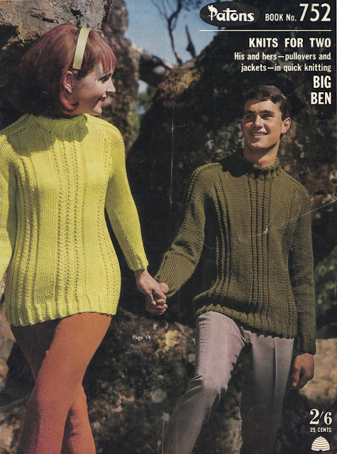 The Vintage Pattern Files: Free 1960s Knitting Pattern - Patons Book No.752 - Knits for Two Booklet