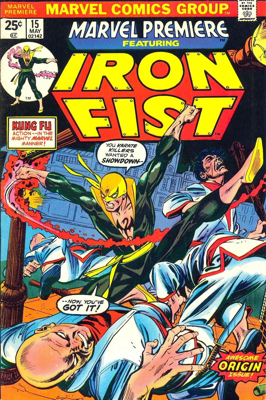 Marvel Premiere #15 key issue 1970s bronze age comic book cover - 1st appearance Iron Fist