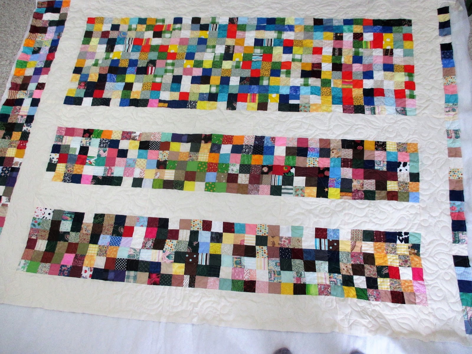 Down To Sew 2.5 inch Squares Scrap Quilt