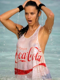 Adriana Lima Braless See-Through Nip Slip in Cancun