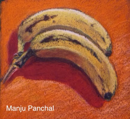 Soft pastel paintings of bananas by manju Panchal