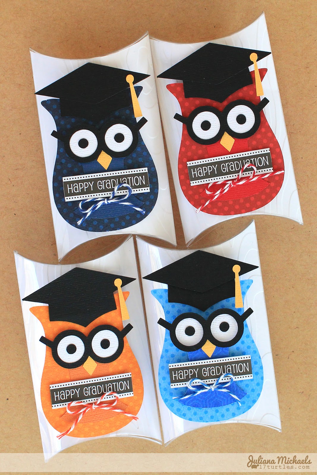 SRM Stickers Blog - DIY Graduation Pillow Boxes by Juliana  #graduation #favors  #DIY #kit #pillow box #twine #stickers