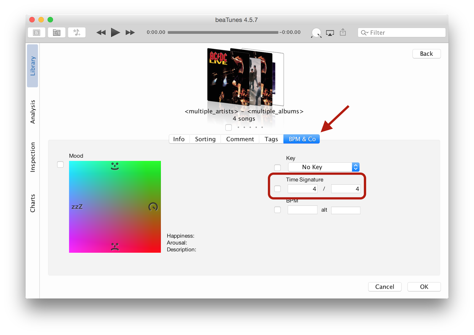 beatunes time signature