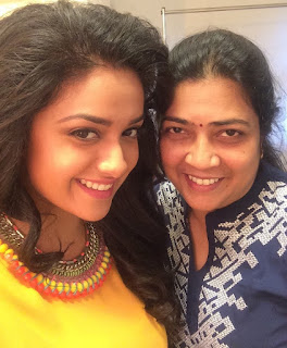Keerthy Suresh in Yellow with Cute and Awesome Lovely Smile with her Bestie