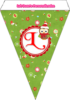 Banderines con Búhitos de Navidad. Christmas Owl Banners.