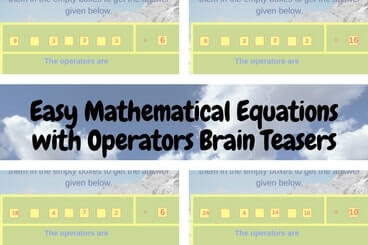 Easy Mathematical Equations with Operators Brain Teasers