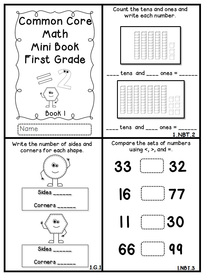 Common Core Math Mini Books FREEBIE Flying Into First Grade